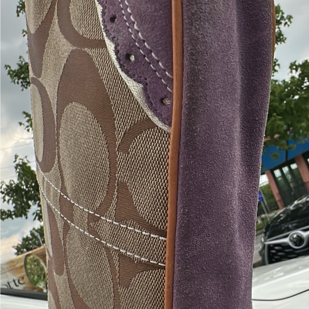 Coach Limited Edition Fish Appliqué Suede/Canvas Demi Bag H05Q-1491 - Picture 5 of 7